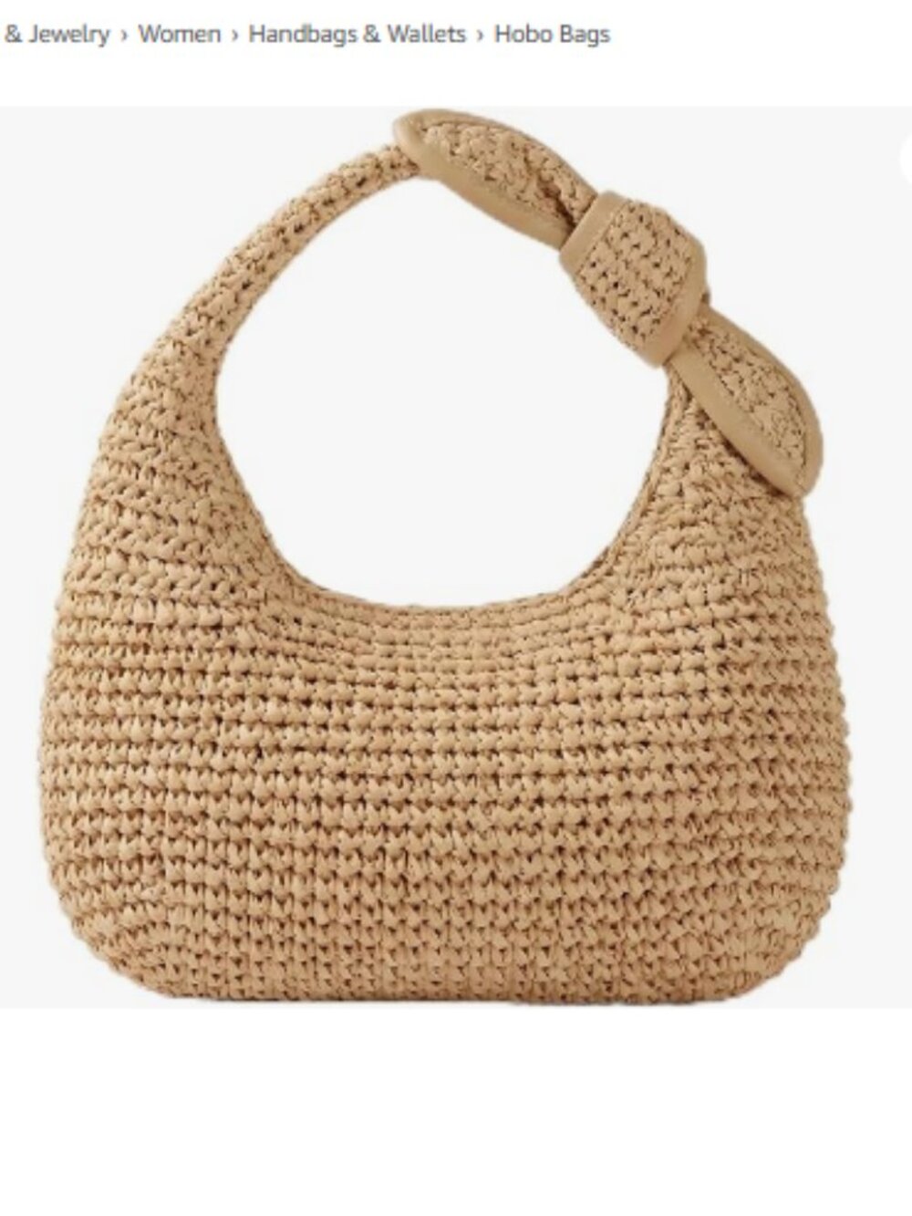 Straw Hobo Bag Women’s Summer Beach Shoulder Purse Handmade Vacation Tote - Picture 1 of 7